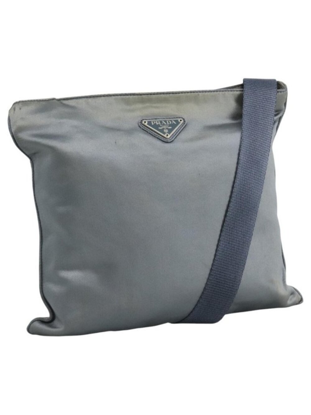 Authentic PRADA Shoulder Bag Satin Blue